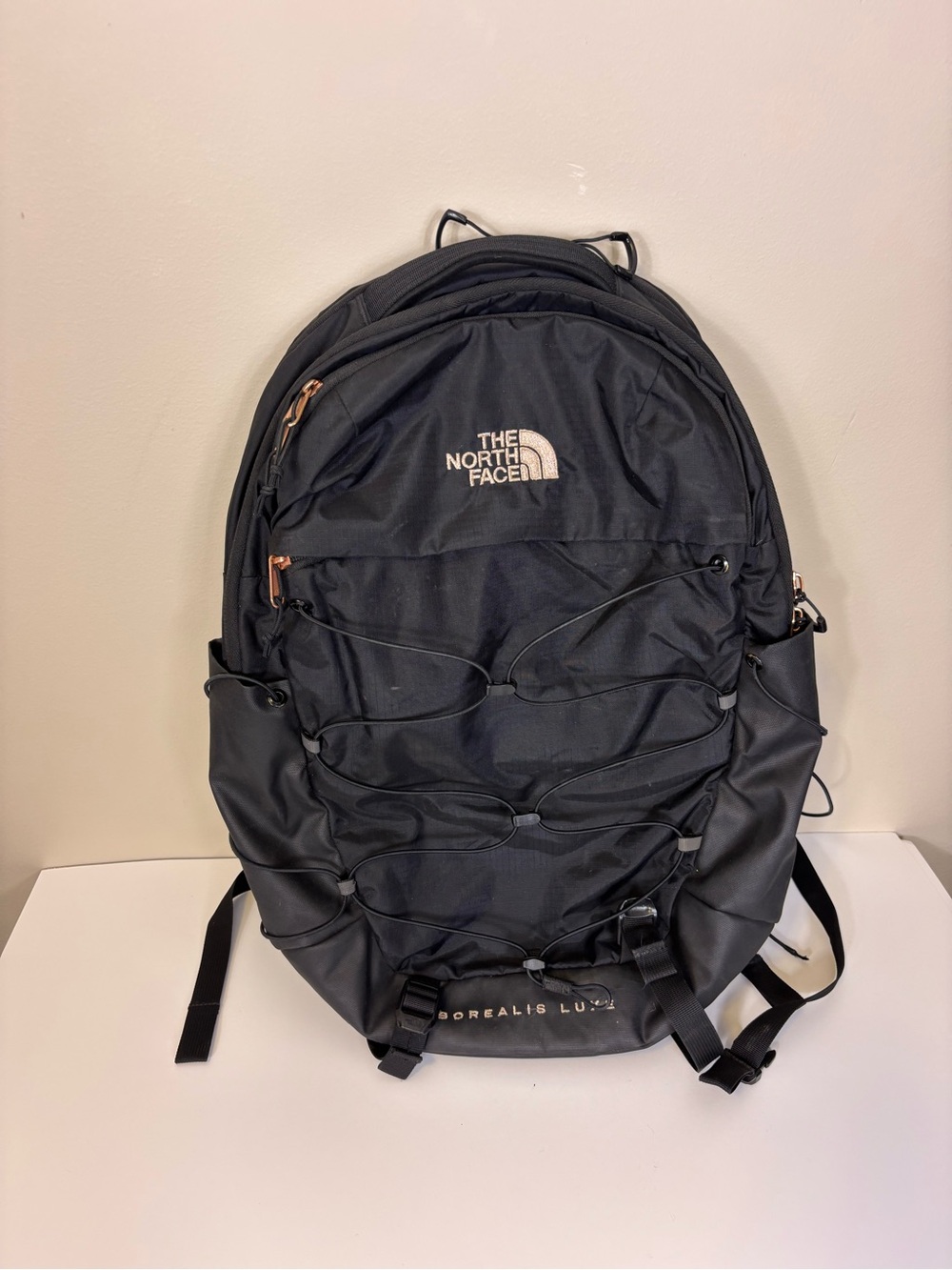 The North Face Black Borealis LUX Backpack with Front Bungee